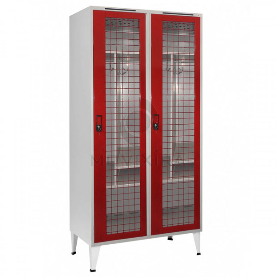 Vestiário Duplo Portas em Rede para Bombeiros