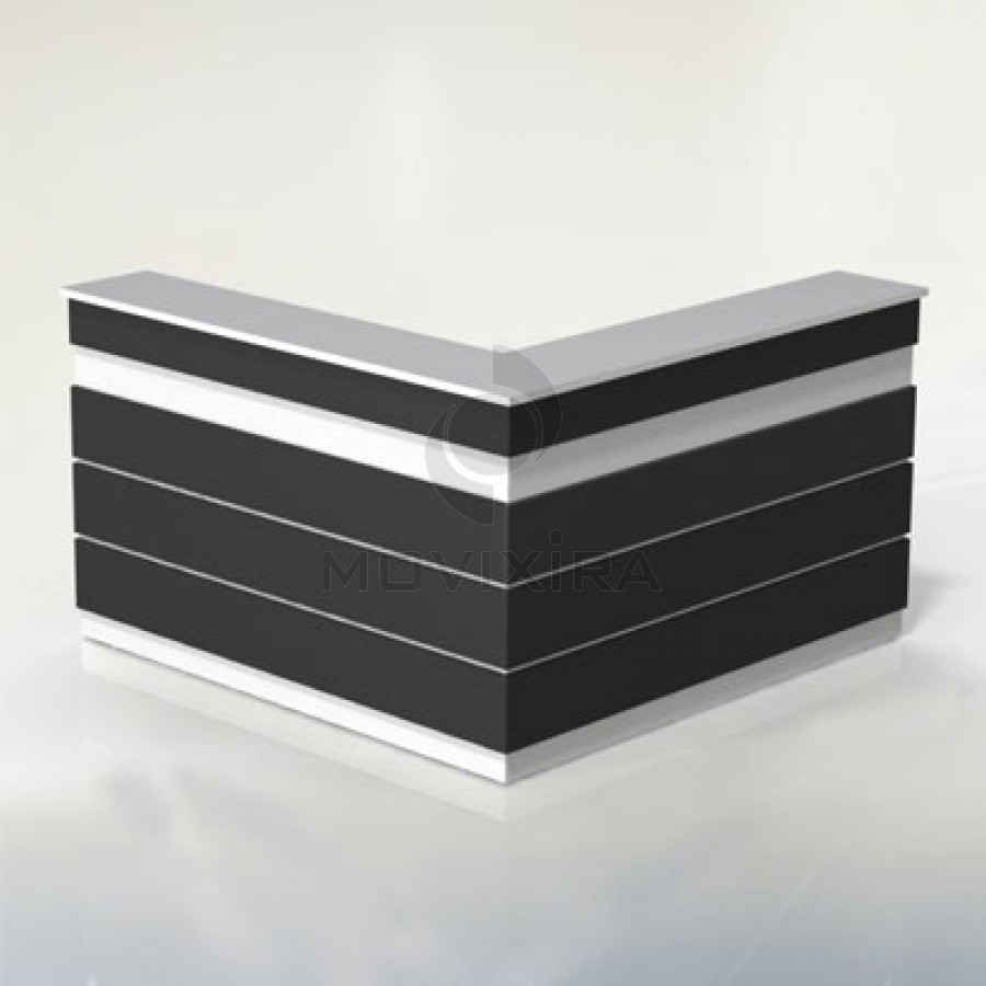 Balcão Receção Better em "L" com Frisos Decorativos