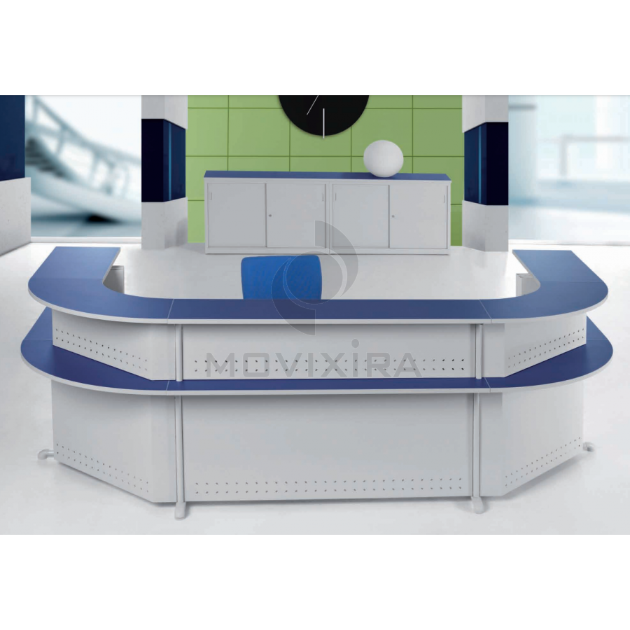 Balcão Receção Wave Painel Perfurado