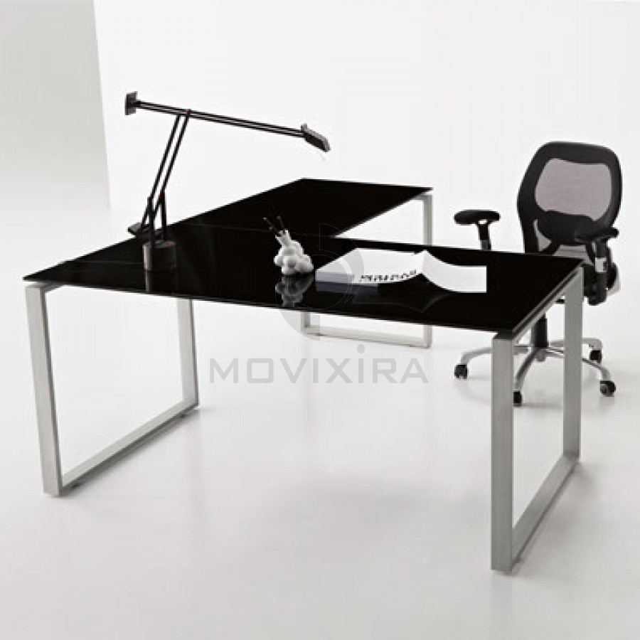 Secretária KUATRO em Vidro com Alonga Pé Fechado