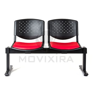 Cadeira Plástica com Estofo em Viga (2 a 5 Lugares)