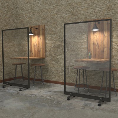 Biombo KLEAN em Vidro com Rodas