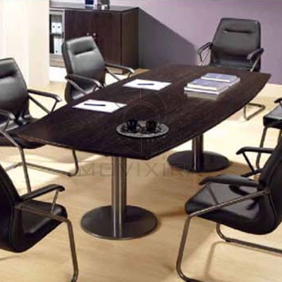 Mesa Oval com 2 Pés em Melamina 